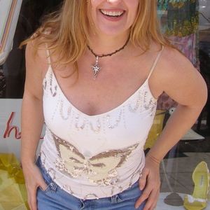 Butterfly sequined camisole top